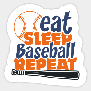 Eat Sleep Baseball repeat Sticker